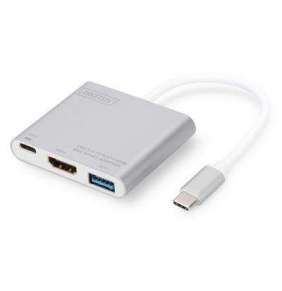 DIGITUS USB Type-C Multi Adaptér 4K 30 Hz HDMI 1 Port USB C pro PD 61W a Data, 1 USB 3.0 port Chipset VL102 / PS176 / VL210