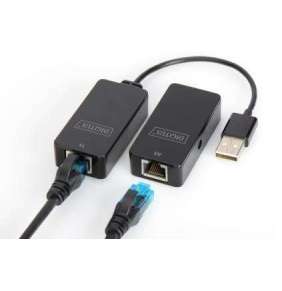 DIGITUS USB Extender, USB 2.0, pro použití s Cat5 / 5e / 6 (UTP, STP nebo SFT) kabelu až 50 m / 164 stop