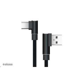 AKASA 90° kabel USB2.0 Typ-A na Typ-C / AK-CBUB39-10BK / 1m / černý