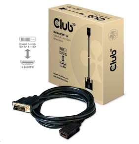 Kábel Club3D DVI-D na HDMI 1.4 obojsmerné, (M/F), 2m