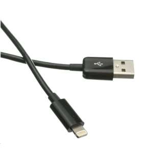Kabel C-TECH USB 2.0 Lightning (IP5 a vyšší) nabíjecí a synchronizační kabel, 1m, černý