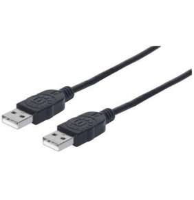 MANHATTAN kabel USB 2.0, Type-A Male to Type-A Male, 1 m, Black