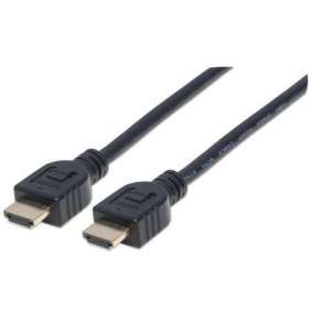 MANHATTAN Nástenný vysokorýchlostný kábel CL3 HDMI s Ethernetom, HEC, ARC, 3D, 4K, tienený, 5 m, čierny