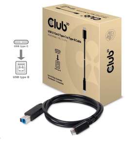 Kábel USB Club3D 3.1 USB Type-C Gen2 na USB Type-B (M/M), 1 m