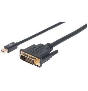 MANHATTAN Mini DisplayPort kábel 1.2a samec na DVI-D 24+1 samec, 1.8 m, čierna