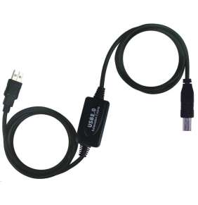 PremiumCord USB 2.0 repeater a propojovací kabel A/M-B/M 15m