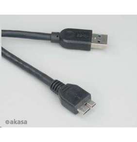 AKASA USB kábel, samec A na micro B samec USB 3.0, 100 cm, čierna