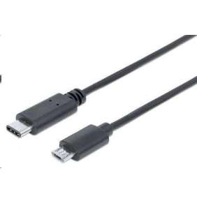 MANHATTAN kabel USB 2.0 C, C Male / Micro-B Male, černý