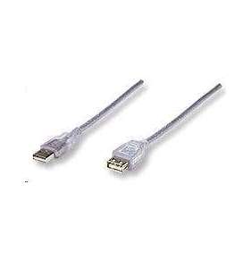 MANHATTAN USB kábel 2.0 A-A predĺženie 4,5 m (strieborná)