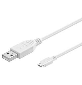 PremiumCord Kabel micro USB 2.0, A-B 0,5m, bílá