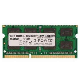 2-Power 8GB PC3L-14900S 1866MHz DDR3 CL13 1.35V SoDIMM 2Rx8 1.35V (DOŽIVOTNÍ ZÁRUKA)