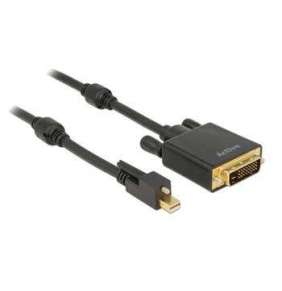 Delock Cable mini Displayport 1.2 male with screw   DVI male 4K Active black 1 m