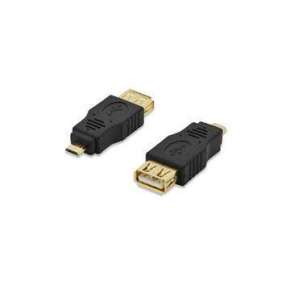 Ednet USB adaptér, typ micro B - A M / F, USB 2.0, zlatý, bl