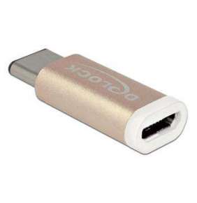 Delock měděný Adaptér USB Type-C™ 2.0 samec (host)   USB 2.0 Micro-B samice (zařízení)