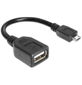 Delock Adapter USB micro-B samec   USB 2.0-A samice OTG 18cm flexibilní husí krk