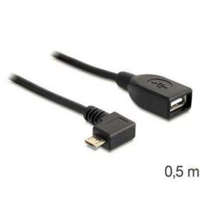 Delock Adapter USB micro-B samec pravoúhlý   USB 2.0-A samice OTG 50cm