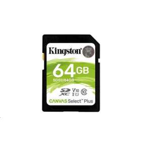64 GB .SDXC karta Kingston Canvas Select Plus SD Class 10 UHS-I (r100MB/s, w100MB/s) 