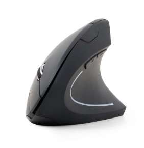GEMBIRD myš MUSW-ERGO-01, vertikální, bezdrátová, USB receiver, černá
