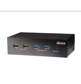 AKASA HUB USB InterConnect GX, 2x USB 3.1, 2x USB 2.0, USB-C, 5.25" predný panel, vnútorný