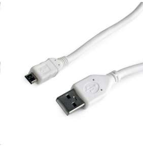 GEMBIRD Kábel CABLEXPERT USB A samec/Micro B samec 2.0, 0,5 m, biela, vysoká kvalita