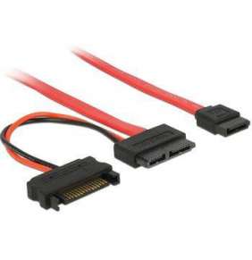 Delock kabel Slim SATA samice   SATA 7 pin + SATA 15 pin 5 V 30 cm 