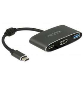 Delock Adaptér USB Type-C™ samec   HDMI samice (DP Alt Mód) 4K 30 Hz + USB Typ-A + USB Type-C™ PD