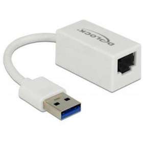 Delock Adaptér Super Speed USB (USB 3.1 Gen 1) s USB Typ-A samec   Gigabit LAN 10/100/1000 Mbps kompaktní bílá