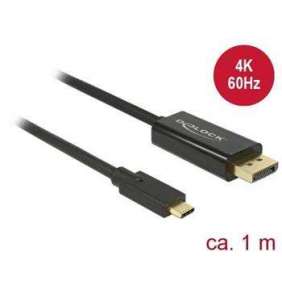 Delock kabel USB Type-C™ samec   Displayport samec (DP Alt Mode) 4K 60 Hz 1 m černý