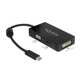 Delock Adapter USB Type-C™ Stecker   VGA / HDMI / DVI Buchse schwarz