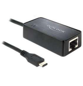 Delock adapter SuperSpeed USB (USB 3.1, Gen 1) s USB Type-C™ samec   Gigabit LAN 10/100/1000 Mb/s