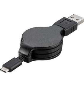 PremiumCord Kabel USB 3.1 C/M - USB 2.0 A/M, charging a sync navíjecí kabel 1m