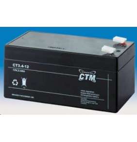 Batéria - CTM CT 12-3,4 (12V/3,4Ah - Faston 187), životnosť 5 rokov