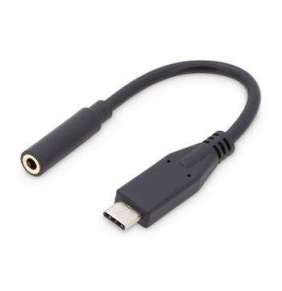 Digitus Kabelový audio adaptér USB typu C, typ C - 3,5 mm M/F, 0,2 m, zvukový vstup / výstup, verze 3.1, CE, bl