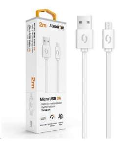 ALIGATOR Datový kabel 2A micro USB 2m, bílý