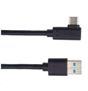 PremiumCord Kabel USB typ C/M zahnutý konektor 90° - USB 3.0 A/M, 2m