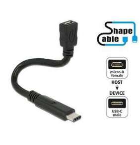 Delock Cable USB 2.0 Micro-B female   USB 2.0 Type-C™ male ShapeCable 0.15 m