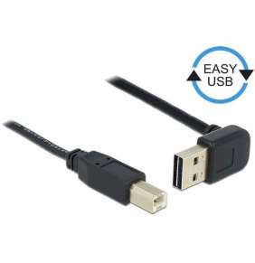 Delock Kabel EASY-USB 2.0 Typ-A samec pravoúhlý nahoru / dolů   USB 2.0 Typ-B samec 0,5 m
