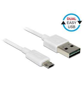 Delock kabel EASY-USB 2.0 Type-A samec   EASY-USB 2.0 Type Micro-B samec bílý 2 m