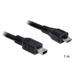Delock Cable USB 2.0 micro-B male   USB mini male 1 m