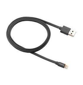 Canyon MFI-2, 1m plochý kábel Lightning/USB, MFI schválený Apple, tmavo-šedý