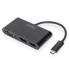 DIGITUS USB-C™ 3v1 adaptér pro tři monitory  (HDMI, DP, VGA)