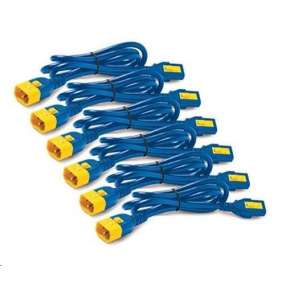 APC Power Cord Kit, ( 6ea) ,Locking,  10A, 100-230V, C13 to C14 1,2m, modrý