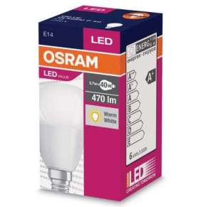 LED žárovka E14  5,0W 2700K 470lm VALUE P-kapka matná Osram