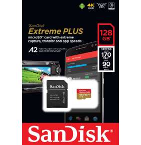 SanDisk Extreme Plus microSDXC 128GB 170MB/s +ada.