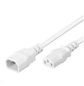 PremiumCord Prodlužovací kabel síť 230V, C13-C14, bílý 2m