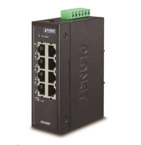 Planet ISW-800T, 8x 10/100Base-TX, ESD, DIN, IP30, -40~75°C