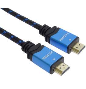 PremiumCord Ultra HDTV 4K@60Hz kabel HDMI 2.0b kovové+zlacené konektory 1m  bavlněný plášť