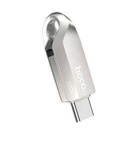 HOCO SmartType USB-C/USB-A Flash Drive 32GB - Silver