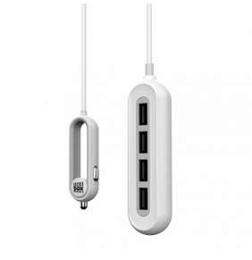BOX Products nabíjačka do auta Car Smart 4x USB, 9.6A - White