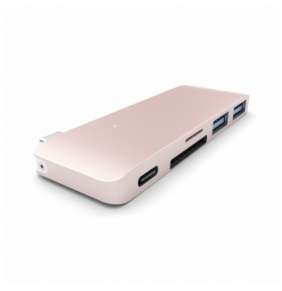 Satechi USB-C Passthrough Hub - Rose Gold Aluminium